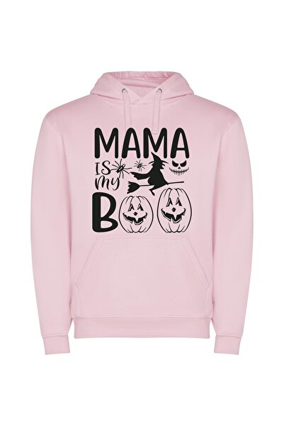 iLovePrints Mama's Boo: Spooktacular Pumpkins! Φούτερ με κουκούλα σε χρώμα Ροζ