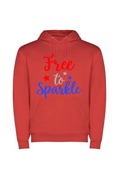 iLovePrints Sparkling Freedom: Patriotic Sparkles Φούτερ με κουκούλα σε χρώμα...