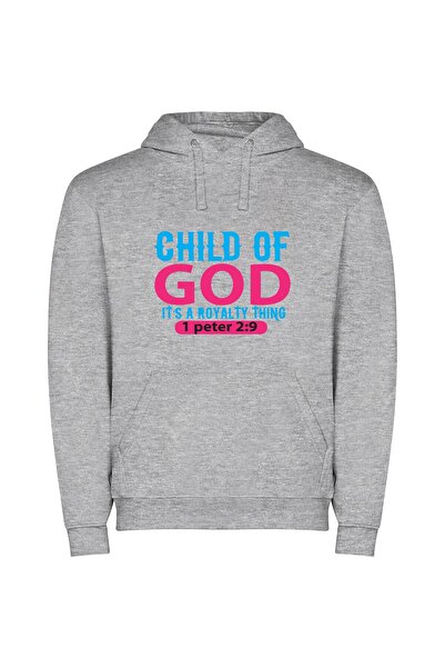 iLovePrints Divine Creator's Royal Offspring Φούτερ με κουκούλα σε χρώμα Γκρι