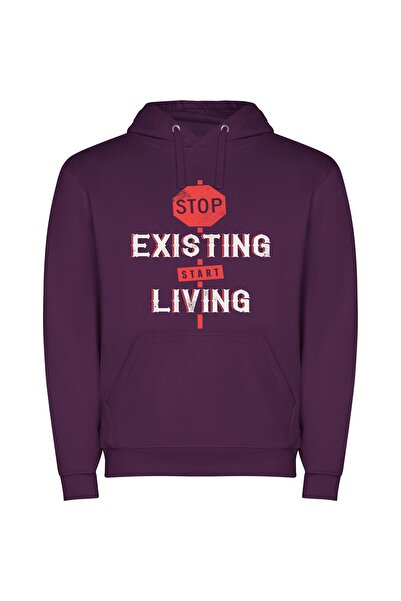 iLovePrints Stop & Elevate: An Exciting Existence Φούτερ με κουκούλα σε χρώμα...