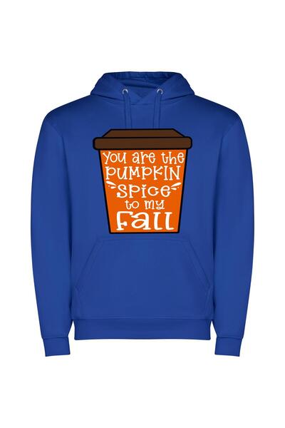 iLovePrints Spicy Fall Love Affair Φούτερ με κουκούλα σε χρώμα Μπλε