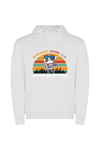 iLovePrints Panda Chic: Shutter-Clad Explorer Φούτερ με κουκούλα σε χρώμα Λευκό