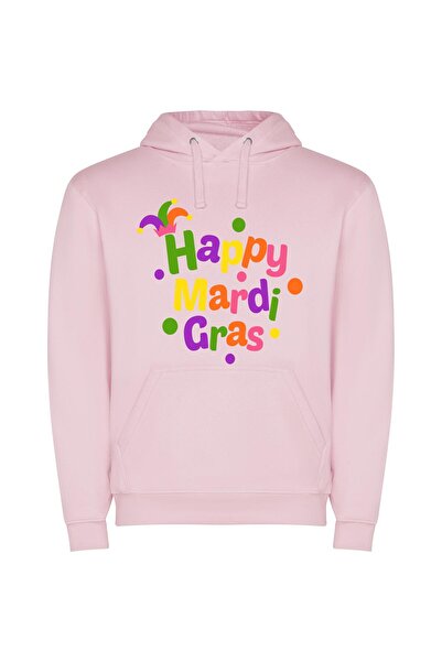iLovePrints Mardi Gras Spectra Φούτερ με κουκούλα σε χρώμα Ροζ