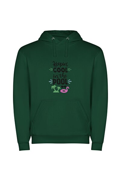 iLovePrints Cool by the Pool Φούτερ με κουκούλα σε χρώμα Πράσινο