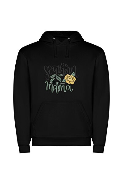 iLovePrints Mama's Southern Charm Φούτερ με κουκούλα σε χρώμα Μαύρο