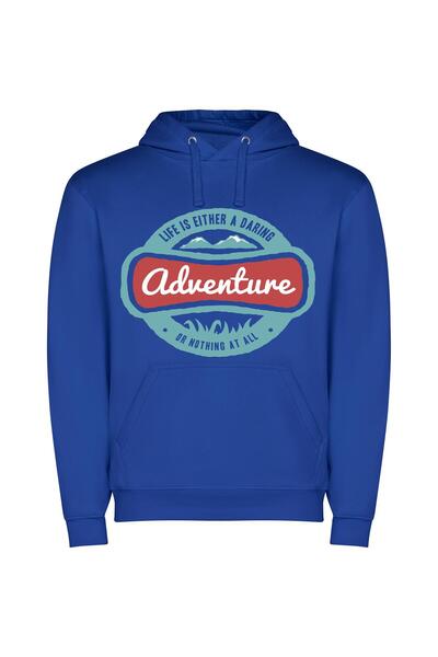 iLovePrints Daring Life's Adventurous Sign Φούτερ με κουκούλα σε χρώμα Μπλε