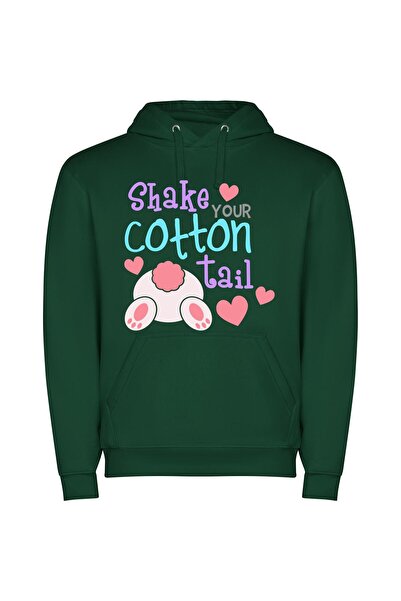 iLovePrints Fancy Fabulous Furry Tails Φούτερ με κουκούλα σε χρώμα Πράσινο