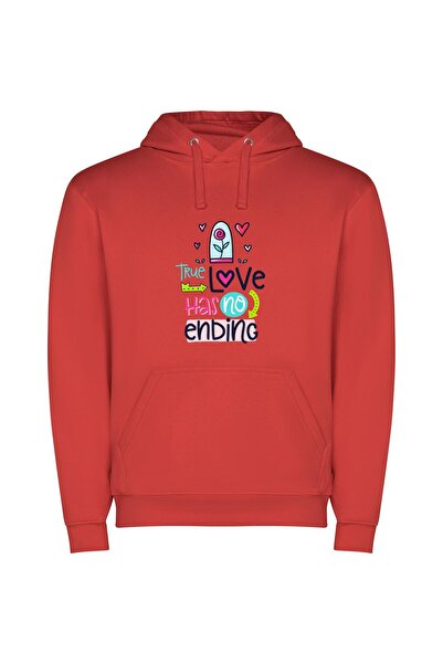 iLovePrints Endless Love: The Beginning Φούτερ με κουκούλα σε χρώμα Κόκκινο