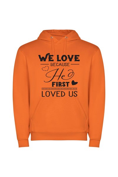 iLovePrints Love's Eternal Embrace Φούτερ με κουκούλα σε χρώμα Πορτοκαλί
