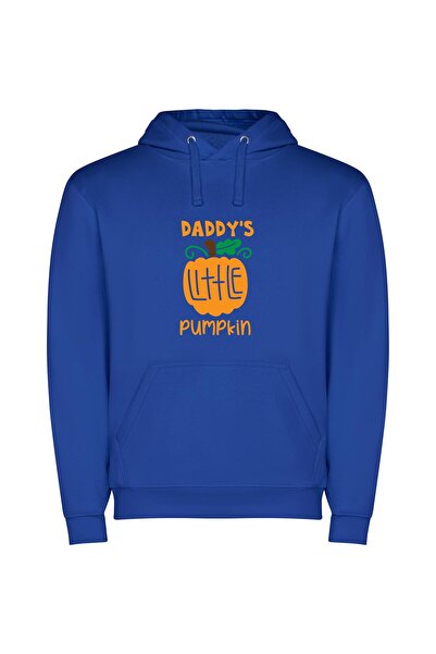 iLovePrints Precious Pumpkin Portrait Φούτερ με κουκούλα σε χρώμα Μπλε