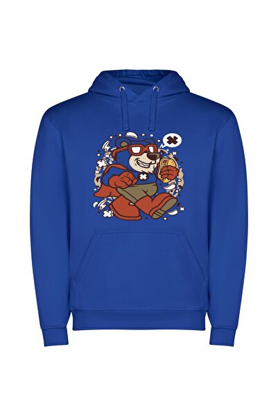 iLovePrints Furry Mascots & Portraits Φούτερ με κουκούλα σε χρώμα Μπλε