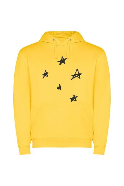 iLovePrints Stellar Noir Background Φούτερ με κουκούλα σε χρώμα Κίτρινο