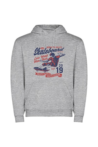 iLovePrints Airborne Skater Style Φούτερ με κουκούλα σε χρώμα Γκρι