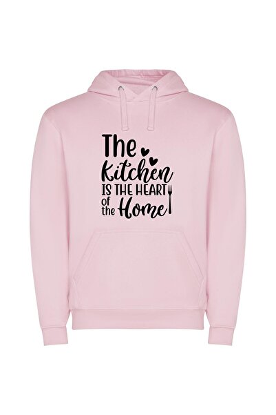 iLovePrints Heart of Home Cuisine Φούτερ με κουκούλα σε χρώμα Ροζ