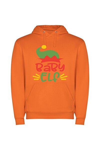 iLovePrints Merry Elf Baby Hat Φούτερ με κουκούλα σε χρώμα Πορτοκαλί