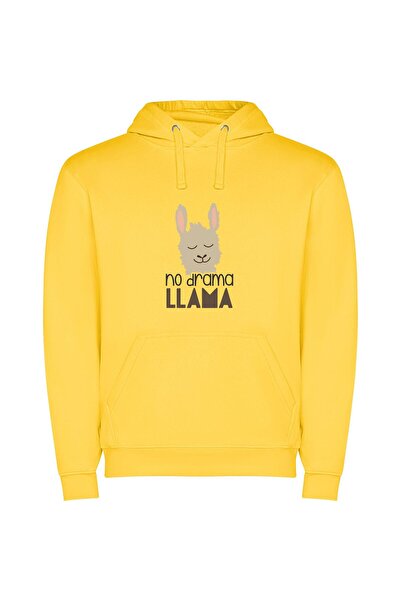 iLovePrints Alluring Llama: Drama-free & Cute Φούτερ με κουκούλα σε χρώμα Κίτ...