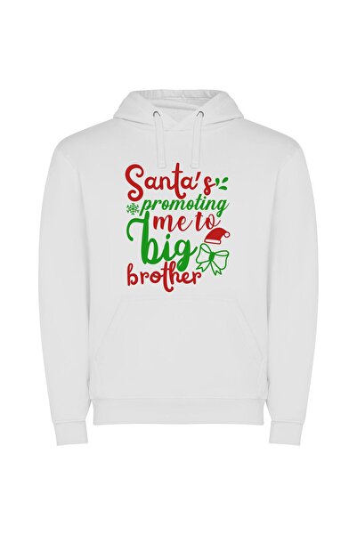 iLovePrints Siblings' Merry Big Brother Φούτερ με κουκούλα σε χρώμα Λευκό