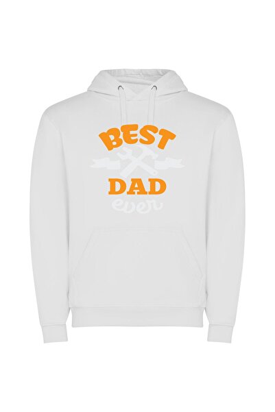 iLovePrints Dad Energy Supreme Φούτερ με κουκούλα σε χρώμα Λευκό