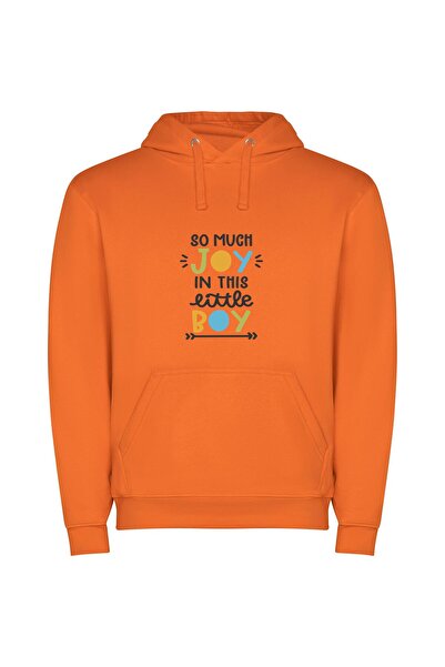 iLovePrints Radiant Little Joy Φούτερ με κουκούλα σε χρώμα Πορτοκαλί