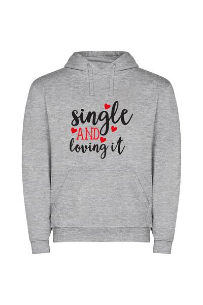 iLovePrints Solo: Embracing Self-Individuality Φούτερ με κουκούλα σε χρώμα Γκρι