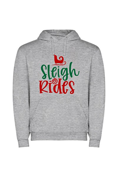 iLovePrints Merry Sleigh inspired elegance Φούτερ με κουκούλα σε χρώμα Γκρι