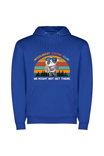 iLovePrints Panda Chic: Shutter-Clad Explorer Φούτερ με κουκούλα σε χρώμα Μπλε