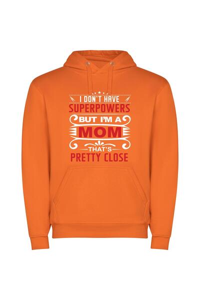 iLovePrints Super Mom's Special Day Φούτερ με κουκούλα σε χρώμα Πορτοκαλί