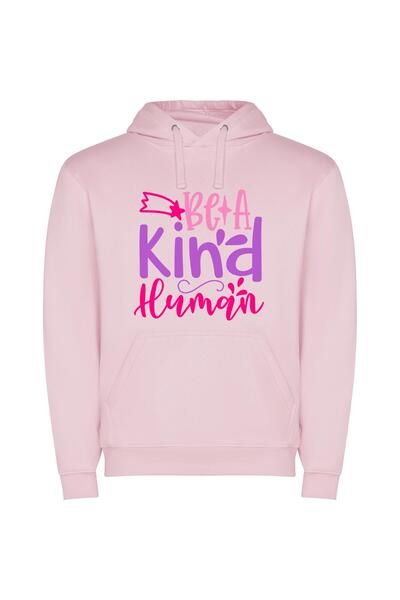 iLovePrints Kindness In White Φούτερ με κουκούλα σε χρώμα Ροζ