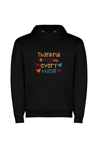 iLovePrints Gratitude in Exquisite Pixels Φούτερ με κουκούλα σε χρώμα Μαύρο