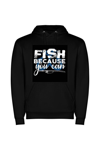 iLovePrints Fins & Threads: Fish-Inspired T-Shirt Φούτερ με κουκούλα σε χρώμα...