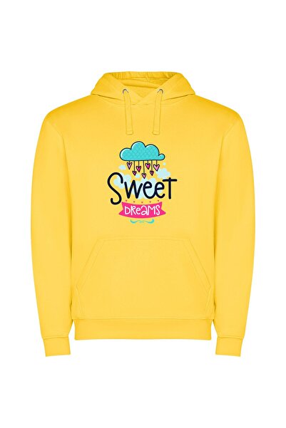 iLovePrints Sweet Dream Cloud Φούτερ με κουκούλα σε χρώμα Κίτρινο