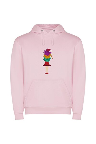 iLovePrints Enchanting Festive Fashion Φούτερ με κουκούλα σε χρώμα Ροζ