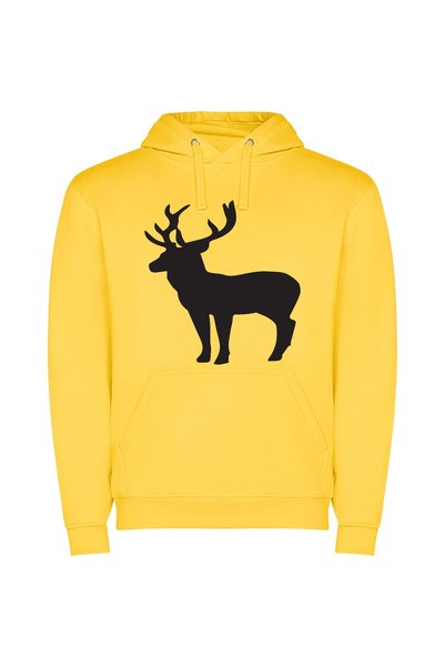 iLovePrints Elegant Deer Silhouette Φούτερ με κουκούλα σε χρώμα Κίτρινο