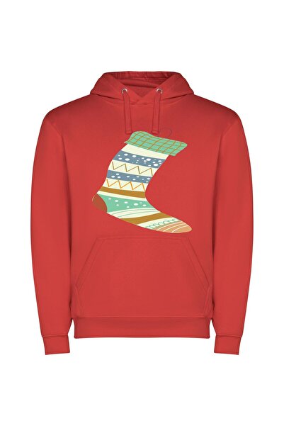 iLovePrints Stocking Splendor: Graphic Elegance Φούτερ με κουκούλα σε χρώμα Κ...