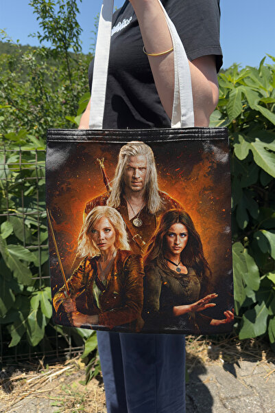 ZipZap The Witcher V1 Geantă din pânză cu imprimare pe două fețe, de vară și ...
