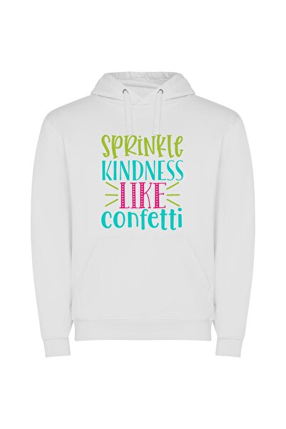 iLovePrints Kindness Sprinkle: Rain of Confetti Φούτερ με κουκούλα σε χρώμα Λ...