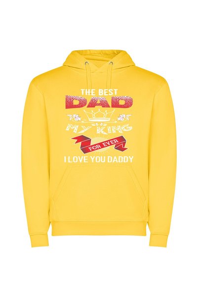 iLovePrints Eternal Love for Dad Φούτερ με κουκούλα σε χρώμα Κίτρινο