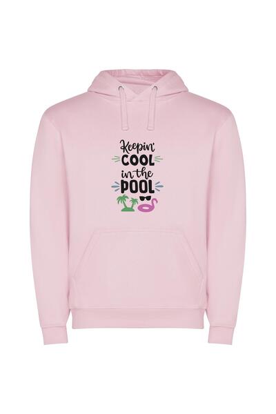 iLovePrints Cool by the Pool Φούτερ με κουκούλα σε χρώμα Ροζ