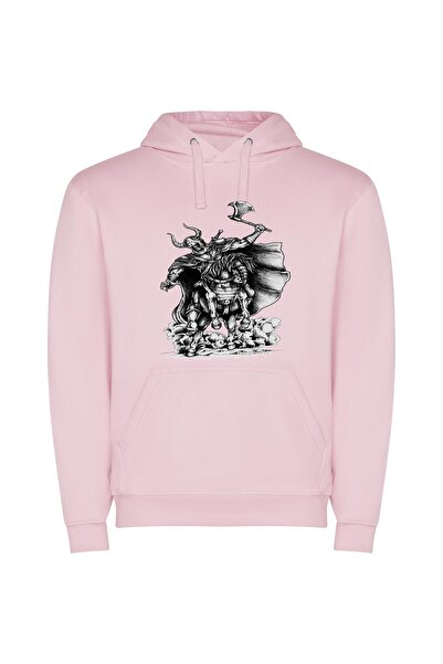 iLovePrints Shadowed Equestrian Scarlet Reaper Φούτερ με κουκούλα σε χρώμα Ροζ