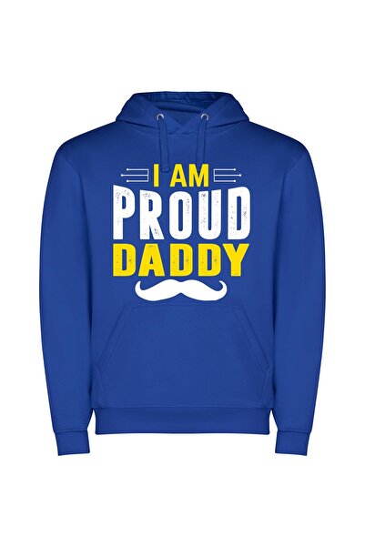 iLovePrints Daddy Energy Style Φούτερ με κουκούλα σε χρώμα Μπλε
