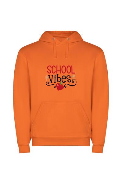 iLovePrints Vibrant School Vibes Φούτερ με κουκούλα σε χρώμα Πορτοκαλί