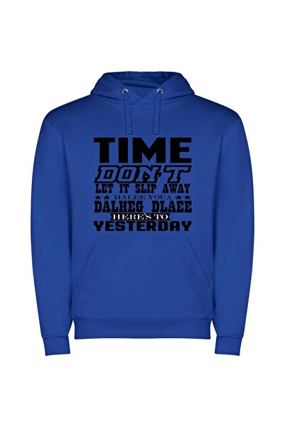 iLovePrints Time Blame, Delete, Enes Φούτερ με κουκούλα σε χρώμα Μπλε