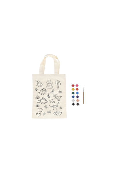 Esschert Design Geantă de colorat din pânză pentru copii DINOSAURI – 10 vopse...