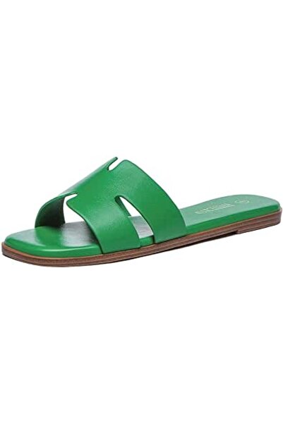 GENERAL Rihero Women's Dressy Flat Sandals Comfortable Slip On Leather Slide ...