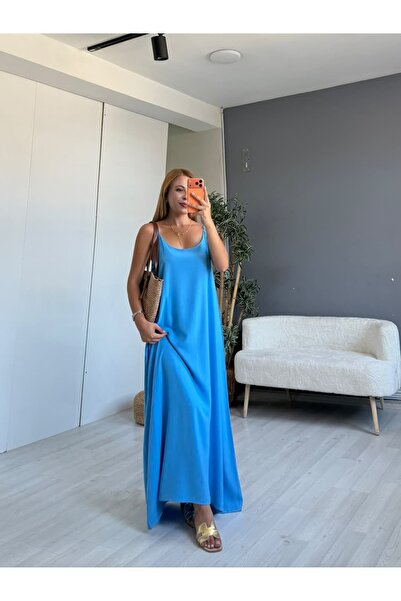 İrka Moda İp Askılı Keten Elbise