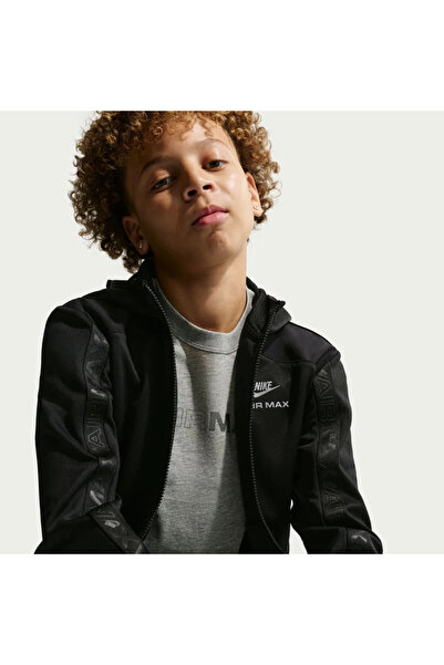Nike Nsw Air Max FZ Hoodie unisex Çocuk Siyah Sweatshirt