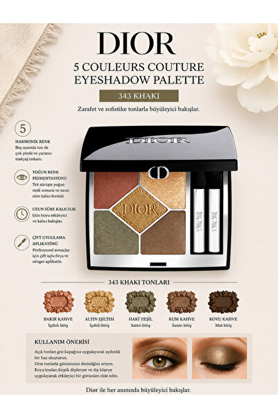 Dior Diorshow 5 Colors - 343 Khaki - Ultra Creamy and Radiant Look 5-Piece Ey...