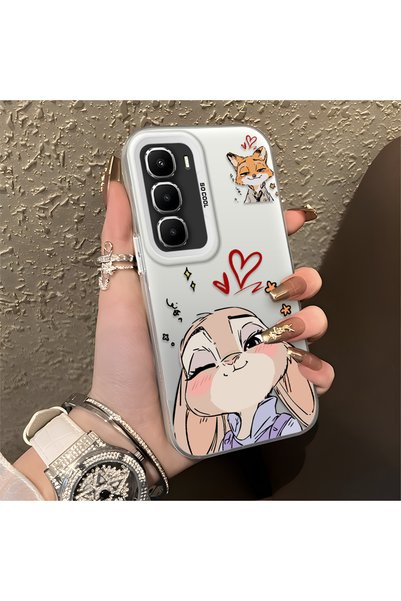 CHICASELUX حافظة مطبوعة بتصميم قطيفة على شكل قلب متوافقة مع هاتف Infinix Hot ...