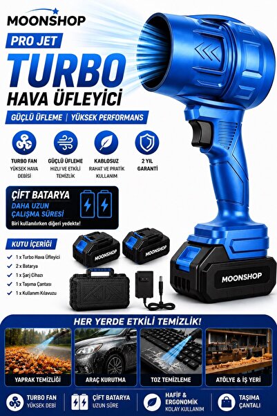 MOONSHOP Pro Jet Turbo Hava Üfleyici Fan Yaprak Üfleme Araba Cam Su Lekeleri ...