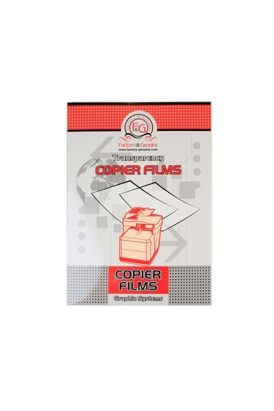 Factory & Genuine Fotokopi Asetatı A4 100 Yaprak Şeffaf Yazıcı Filmi